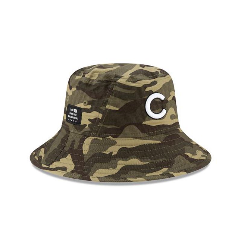 MLB Chicago Cubs Armed Forces Weekend Stretch (HZJ7806) - Green New Era Bucket Hats